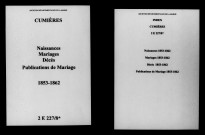Cumières. Naissances, mariages, décès, publications de mariage 1853-1862