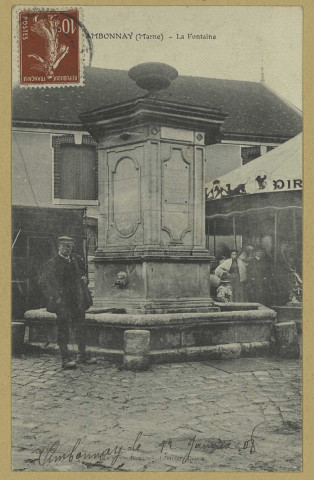 AMBONNAY. La fontaine. (51 - Reims imp. Bienaimé et Dupont). [vers 1908] 