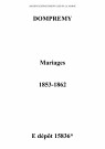 Dompremy. Mariages 1853-1862