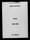 Maclaunay. Décès 1893-1901