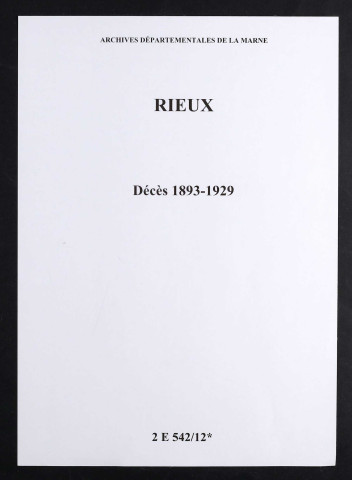 Rieux. Décès 1893-1929