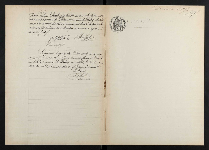 Verdey. Décès 1893-1929