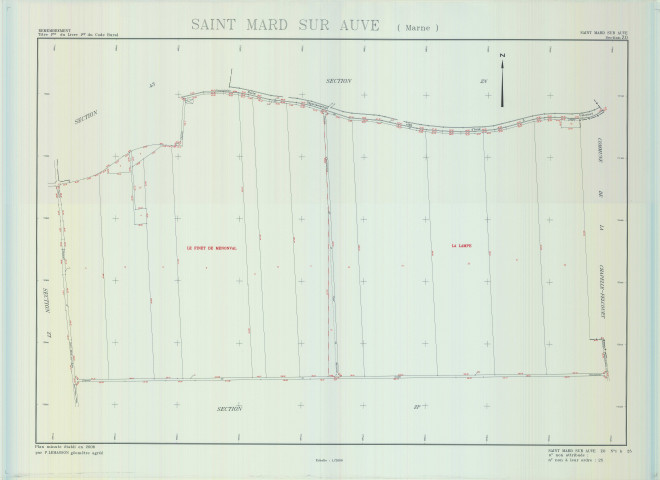 Saint-Mard-sur-Auve (51498). Section ZO échelle 1/2000, plan remembré pour 2006, plan régulier (calque)