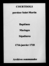 Courtisols. Saint-Martin. Baptêmes, mariages, sépultures 1716-1718