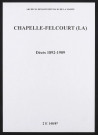 Chapelle-Felcourt (La). Décès 1892-1909