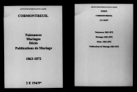 Cormontreuil. Naissances, mariages, décès, publications de mariage 1863-1872