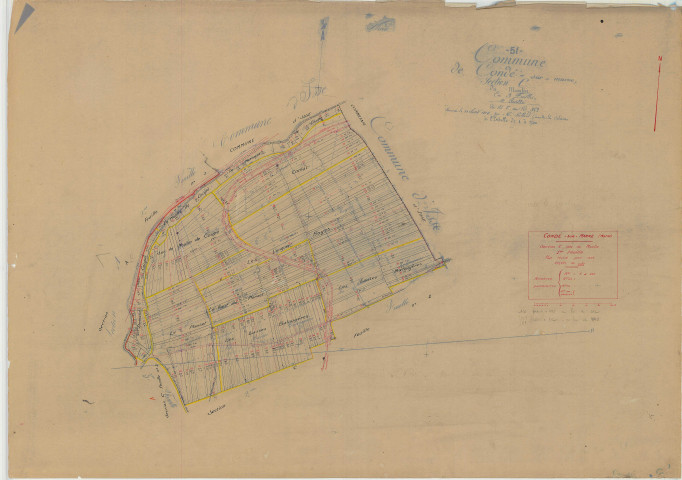 Condé-sur-Marne (51161). Section C1 échelle 1/2500, plan mis à jour pour 1936, plan non régulier (papier)