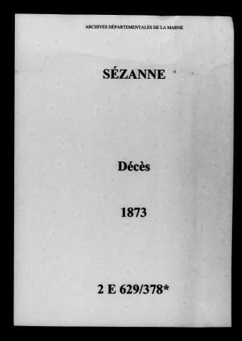 Sézanne. Décès 1873