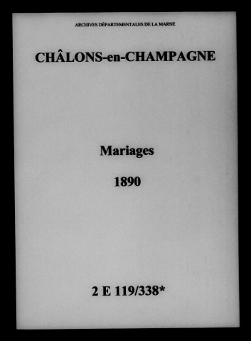 Châlons-sur-Marne. Mariages 1890