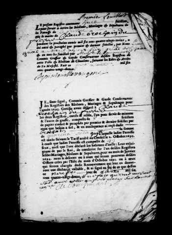 Fresne (Le). Baptêmes, mariages, sépultures 1693-1706