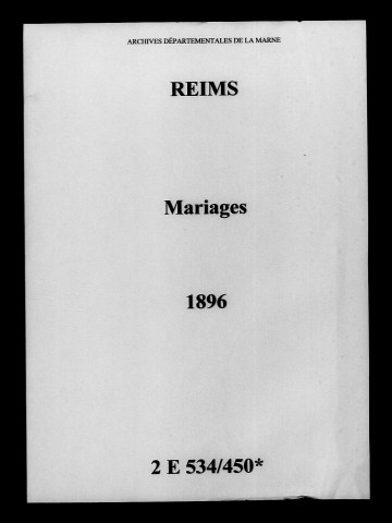 Reims. Mariages 1896