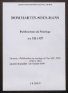 Dommartin-sous-Hans. Publications de mariage an XII-1927