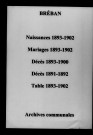 Bréban. Naissances, mariages, décès et tables décennales des naissances, mariages, décès 1891-1902