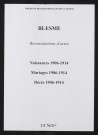 Blesme. Naissances, mariages, décès 1906-1914 (reconstitutions)