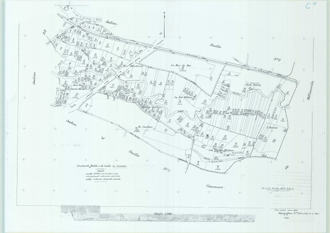 Pontfaverger-Moronvilliers (51440). Section C U échelle 1/2000, plan mis à jour pour 1955, plan non régulier (papier).
