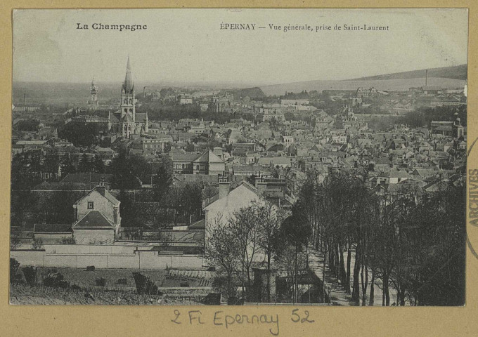 ÉPERNAY. La Champagne-Épernay-Vue générale, prise de Saint-Laurent.
