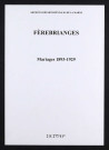 Fèrebrianges. Mariages 1893-1929