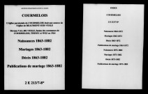 Courmelois. Naissances, mariages, décès, publications de mariage 1863-1872