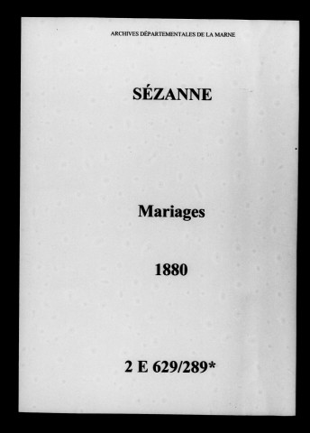 Sézanne. Mariages 1880