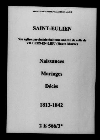 Saint-Eulien. Naissances, mariages, décès 1813-1842