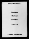Bouvancourt. Baptêmes, mariages, sépultures 1729-1730
