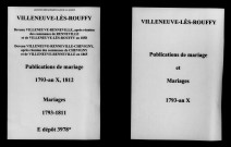 Villeneuve-lès-Rouffy. Publications de mariage, mariages 1793-1812