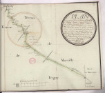 Plan de la limite d'entre les terroirs de Marzilly et Trigny (1784), Pierre Villain