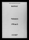 Bannay. Naissances 1793-an X