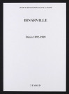 Binarville. Décès 1892-1909
