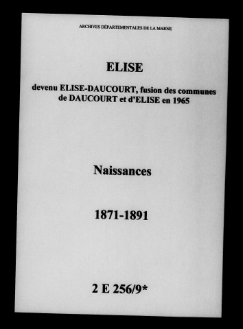 Élise. Naissances 1871-1891