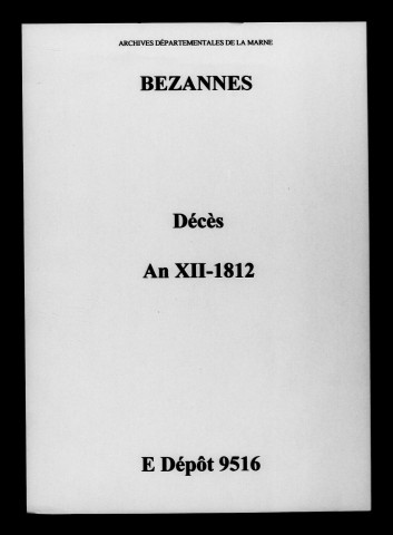 Bezannes. Décès an XII-1812