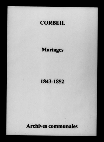 Corbeil. Mariages 1843-1852