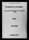 Nuisement-aux-Bois. Décès 1843-1863