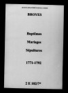 Broyes. Baptêmes, mariages, sépultures 1771-1792
