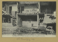 JUVIGNY. Les Inondations de Juvigny (janvier 1910); La Maison de l'Abbé Collard, dont toute la façade est écroulée / Durand, photographe.