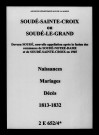 Soudé-Sainte-Croix. Mariages, naissances, décès 1813-1832