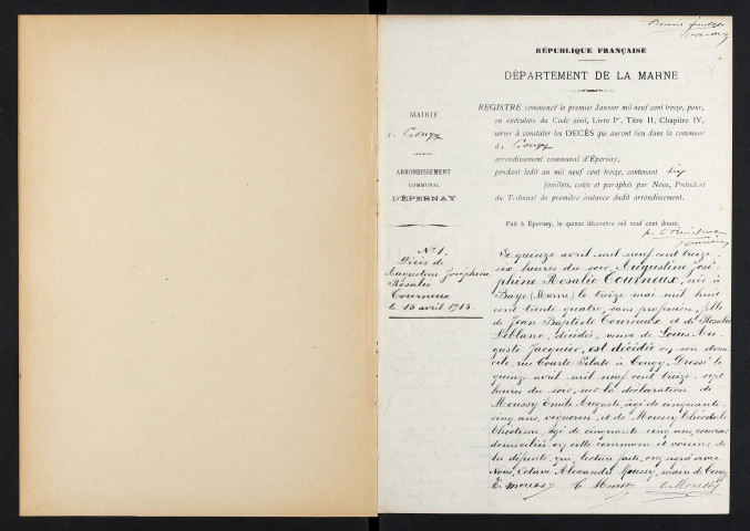 Congy. Décès 1913-1929