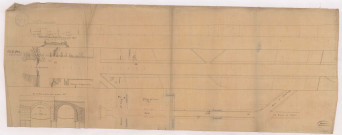 RN 4. Plan de la route aux abords de Châlons et profils, pont de Vaux, XVIII.