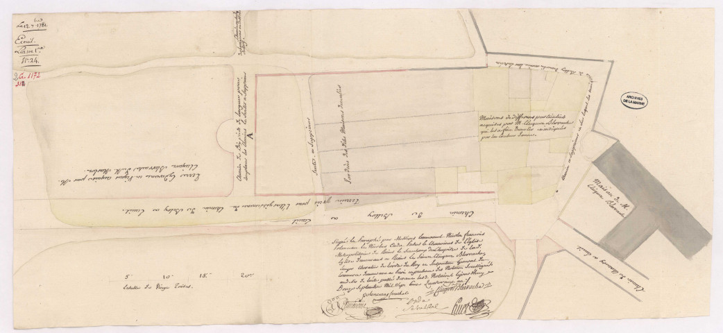 Plan d'un chemin et d'une sente à Belloy, paroisse d'Ecueil (1781)