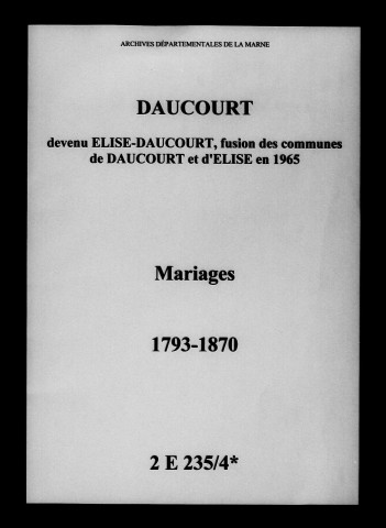 Daucourt. Mariages 1793-1870