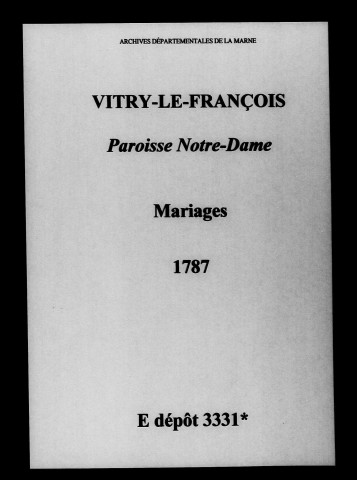 Vitry-le-François. Notre-Dame. Mariages 1787