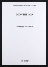 Monthelon. Mariages 1893-1929