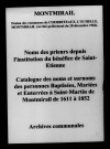 Montmirail. Tables des baptêmes, mariages, sépultures et des naissances, mariages, décès 1611-1852