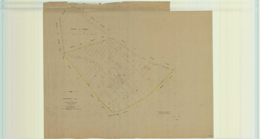 Val-des-Marais (51158). Morains (51383). Section A2 4 échelle 1/2000, plan mis à jour pour 1948 (ancienne section A4), plan non régulier (papier)