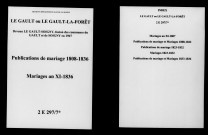 Gault (Le). Mariages, publications de mariage an XI-1836