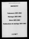 Brimont. Naissances, mariages, décès, publications de mariage 1853-1862