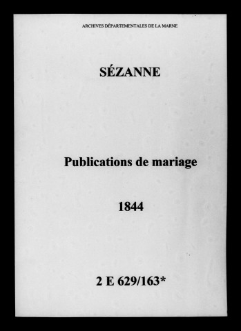 Sézanne. Publications de mariage 1844