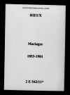 Rieux. Mariages 1893-1901
