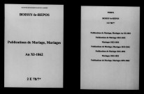Boissy-le-Repos. Publications de mariage, mariages an XI-1862