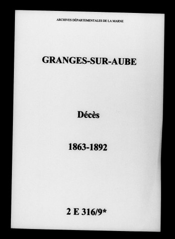 Granges-sur-Aube. Décès 1863-1892